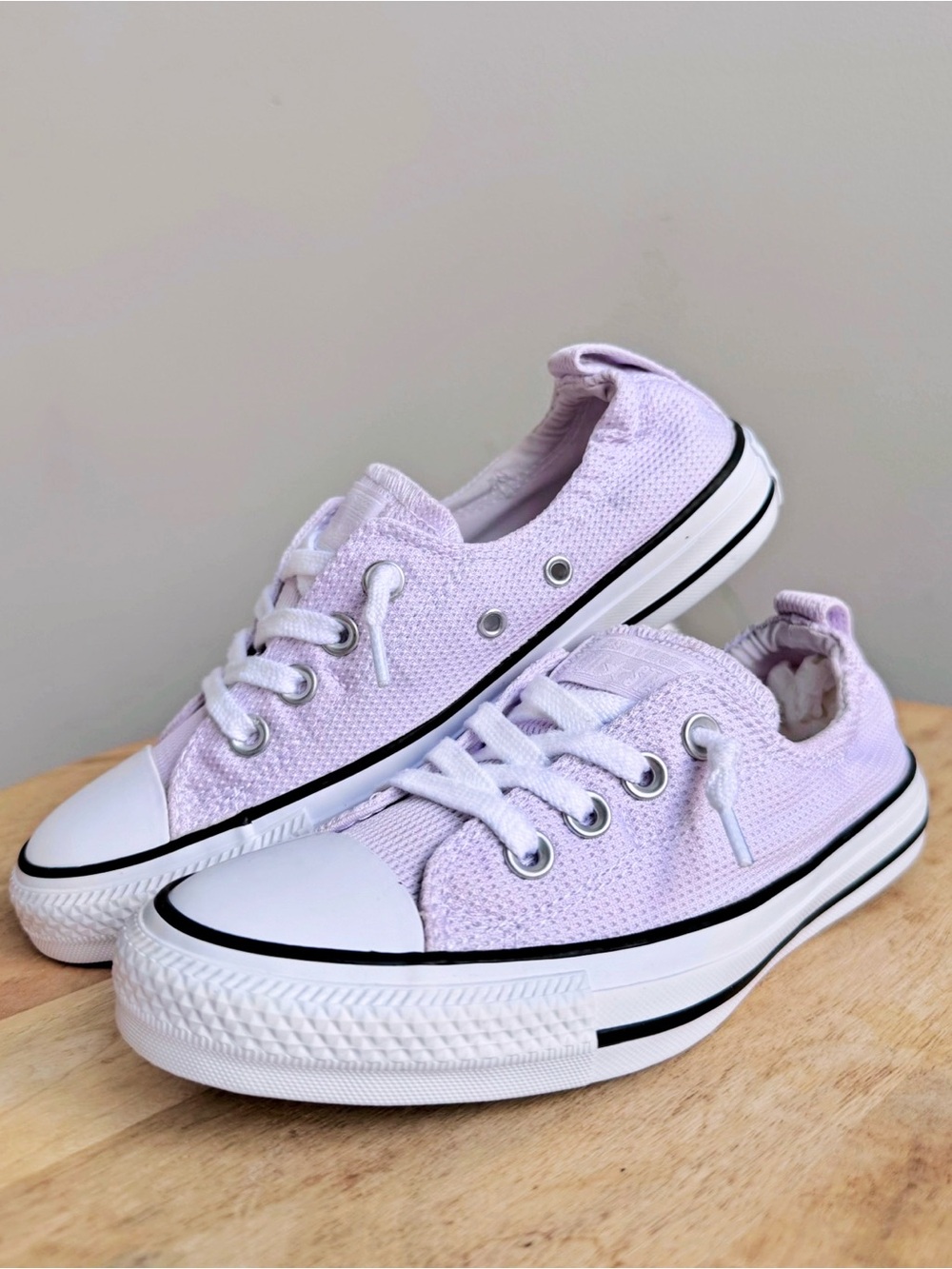 Converse Chuck Taylor All Star Shoreline Crochet Slip On Open Weave Sz 7 Purple